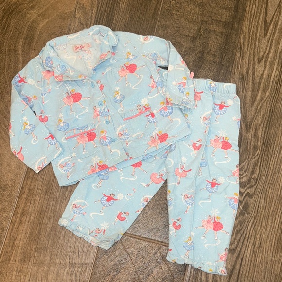 Cath Kids Light Blue Pajama Set with Dancing Figure Skaters Print - Picture 2 of 2